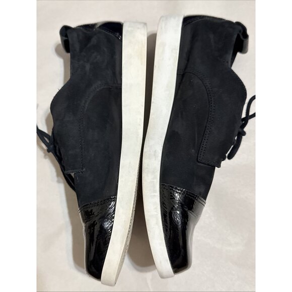 Arche Black Suede Patent Leather Oxford Shoes Size 37 Size 6 - Picture 3 of 7